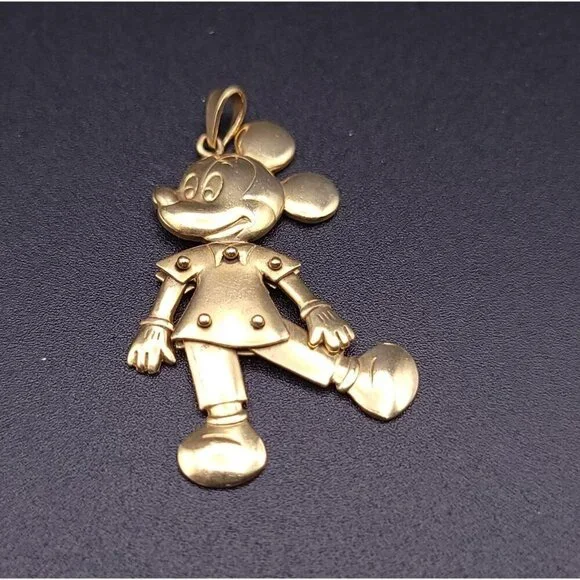 Vintage Disney 18kt Yellow Gold Fully Articulating Mickey Mouse Pendant - Picture 5 of 10